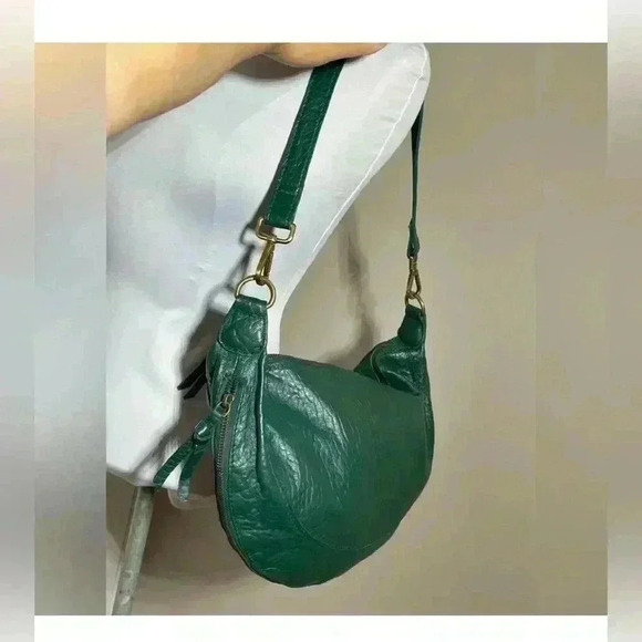 Anthropologie Bubble Leather Shoulder Bag green - Picture 4 of 7
